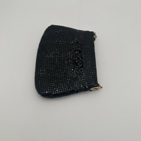 Vintage Black Marlo Evening Bag With Sequin Mesh Design & Gold Hardware - Picture 2 of 5